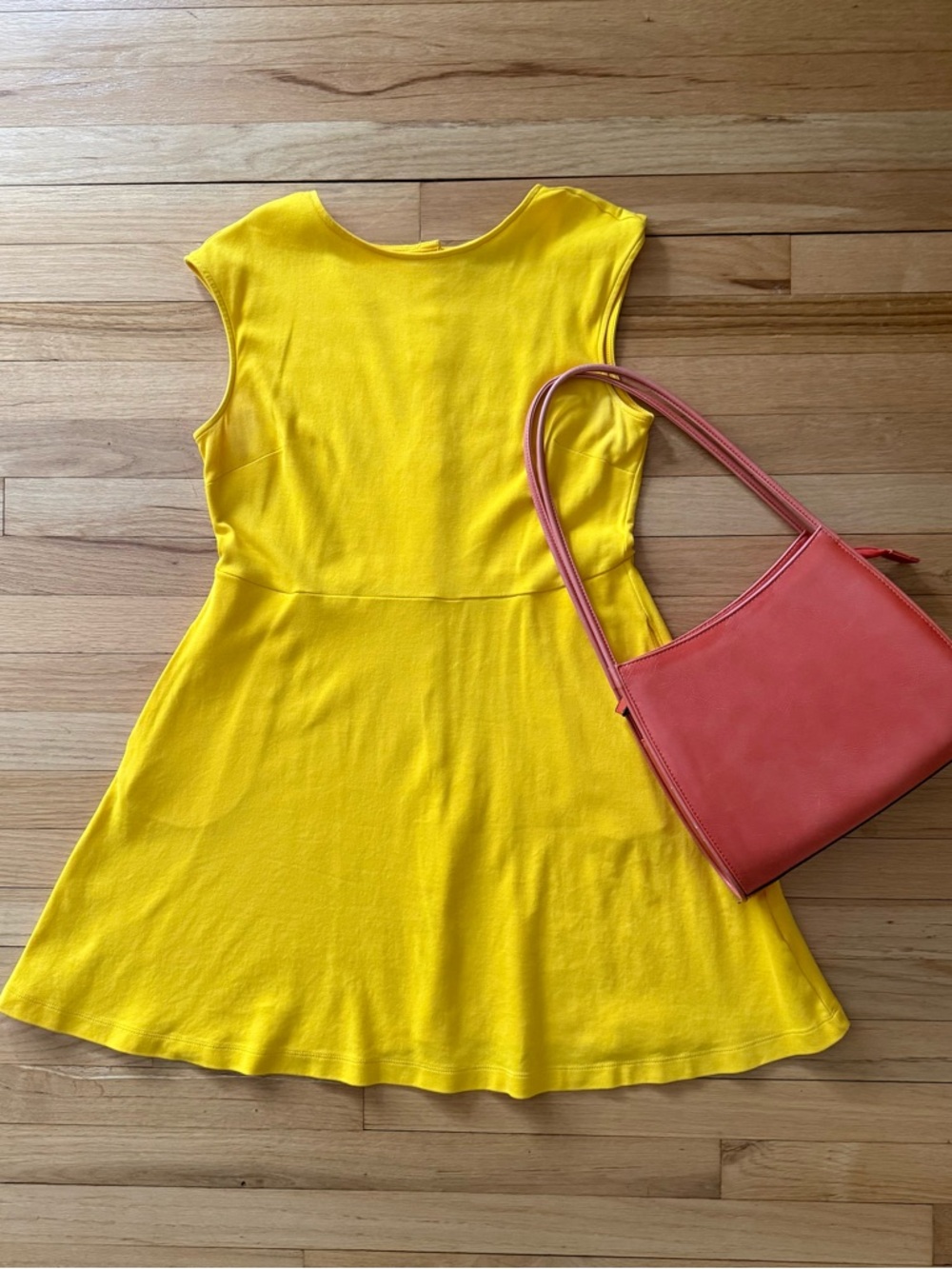 NY & Company Yellow Sleeveless Fit & Flare Dress - Medium